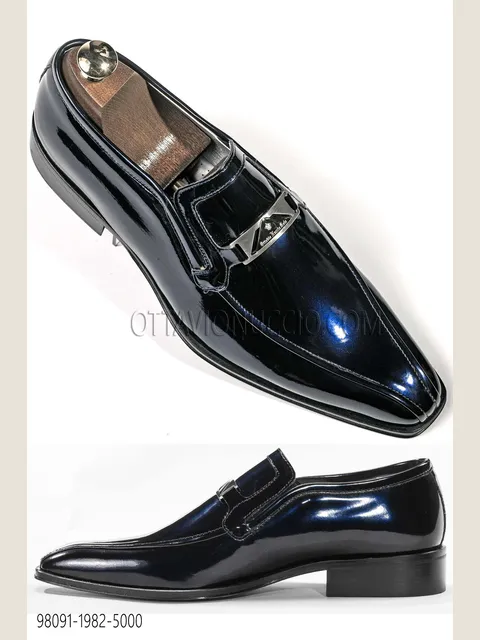 Blue Patent Leather Shoes