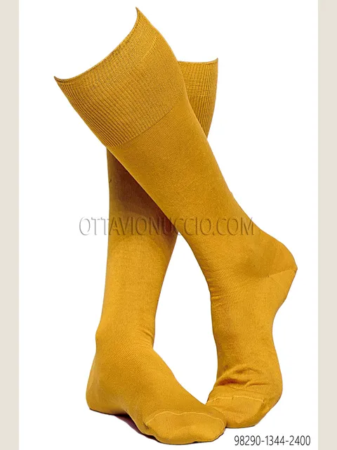 Socks in gold cotton