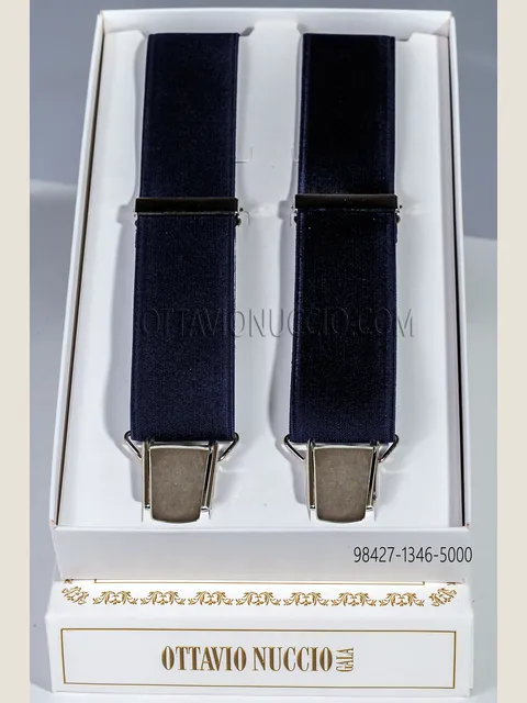 Satin-look elastic braces in blue