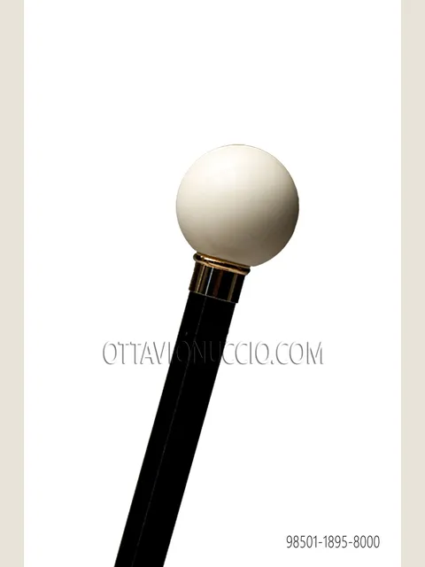 Black Cane with Ivory-Tone Knob