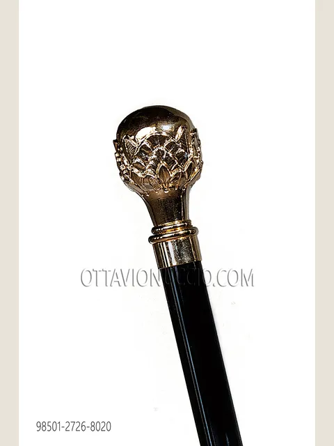 Black Cane with Gold-Tone Knob