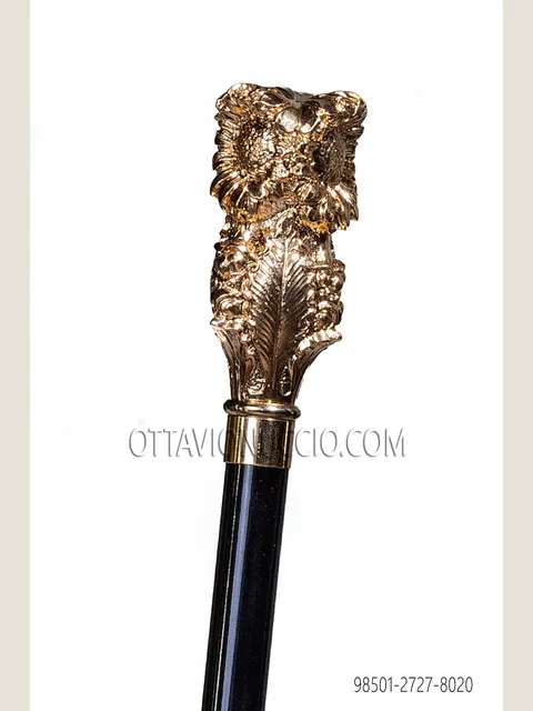 Black cane with gold knob