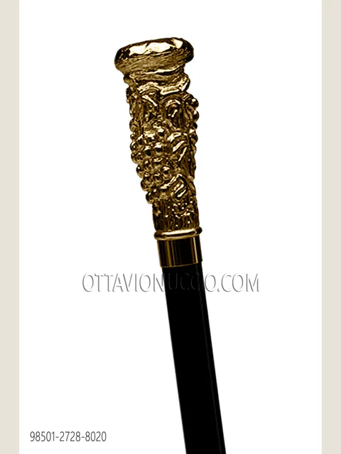 Black cane with gold knob