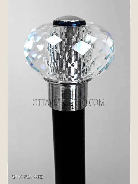 Black cane with crystal sphere knob