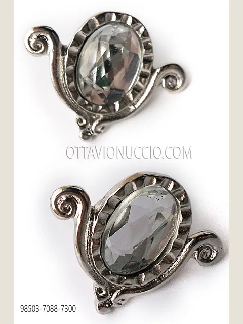 Nickel cufflinks in teardrop shape