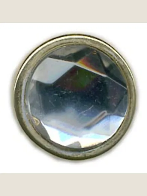 Round cufflinks with gold finish and crystal stone