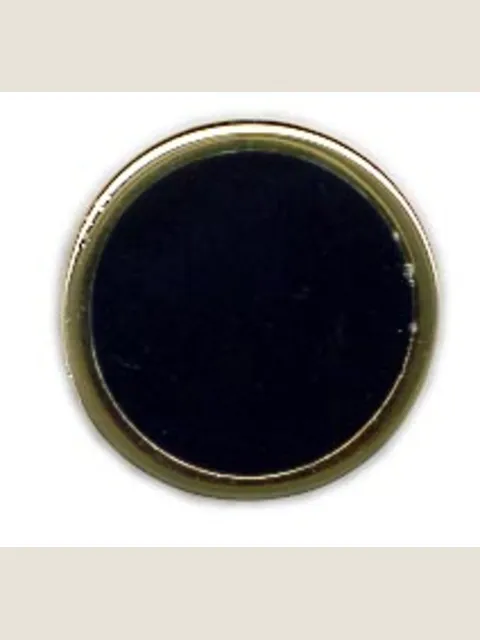 Gold-finish round cufflinks enamelled black