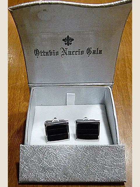 Enamel Rectangular Cufflinks in Black