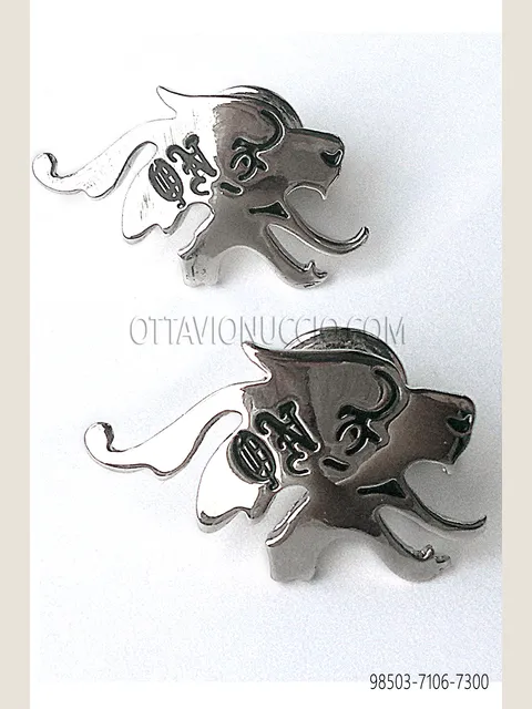 Nickel cufflinks in dragon shape