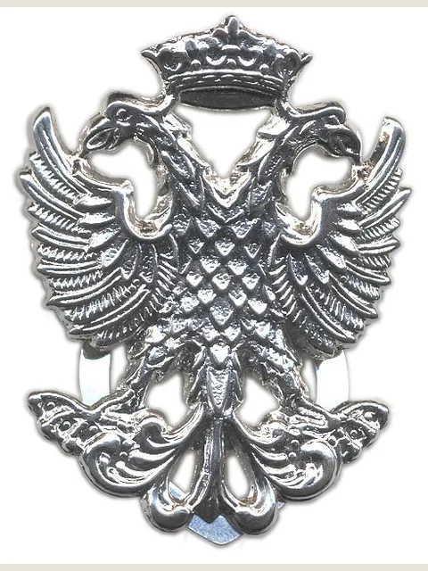 Eagle-shaped knot holder with nickel finish