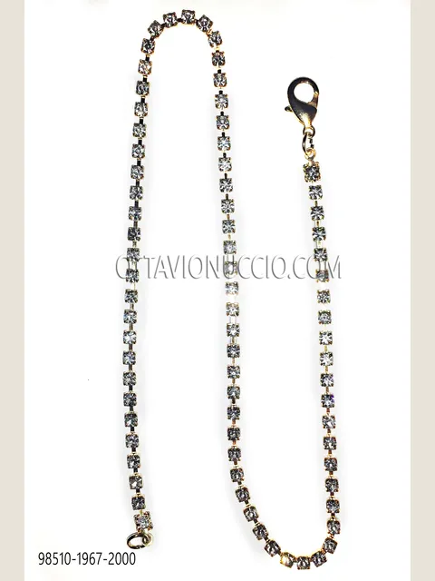 Gold chain with crystal rhinestones