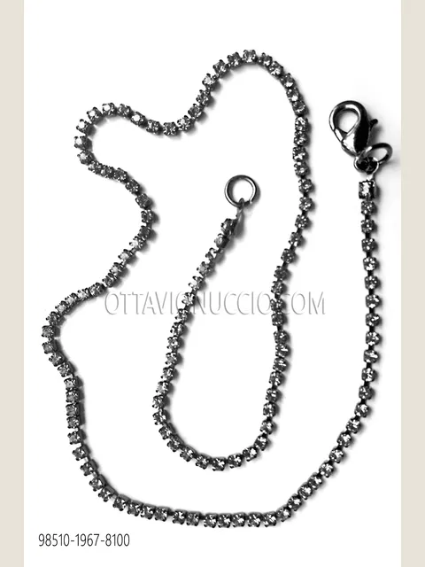 Gunmetal grey chain with smoky rhinestones