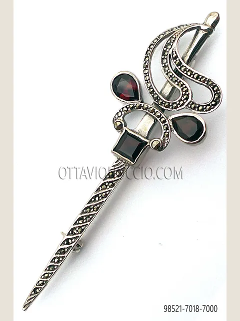 Plated sword brooch