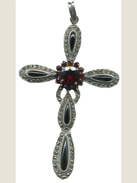 Silver-plated cross pendant