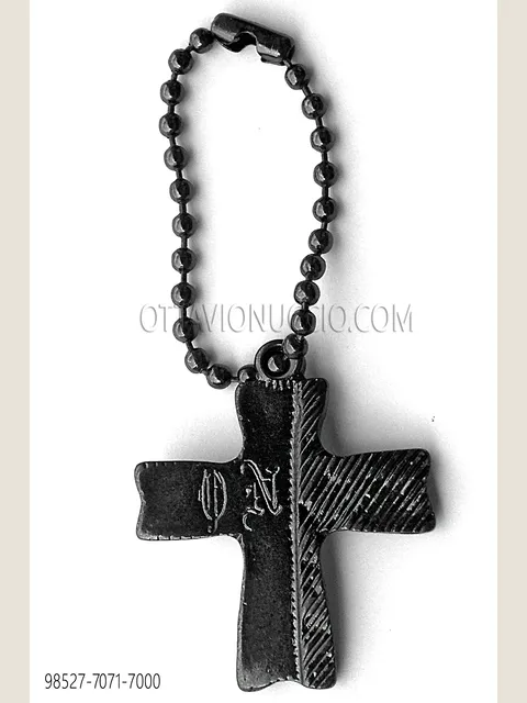 Gunmetal Grey Cross-Shaped Pendant