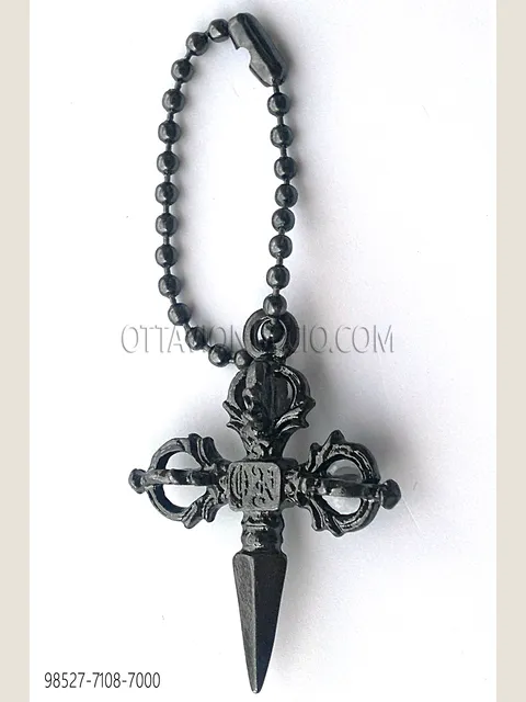 Gothic Cross-Shaped Pendant in Gunmetal Grey