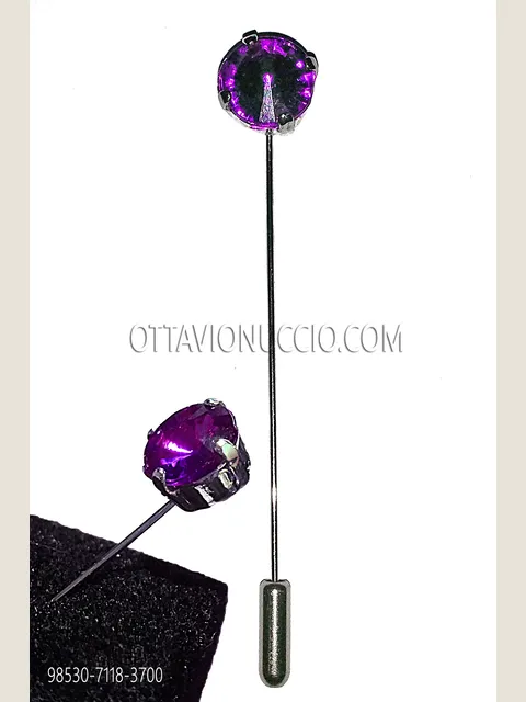 Amethyst-Tone Jewel Tie Pin