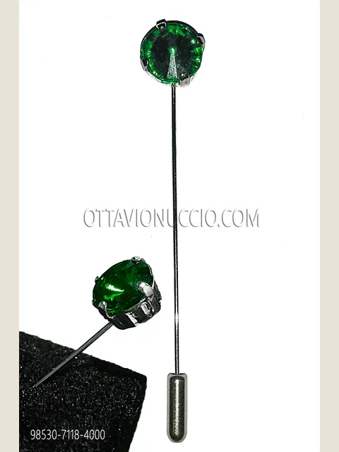 Green Jewel Tie Pin