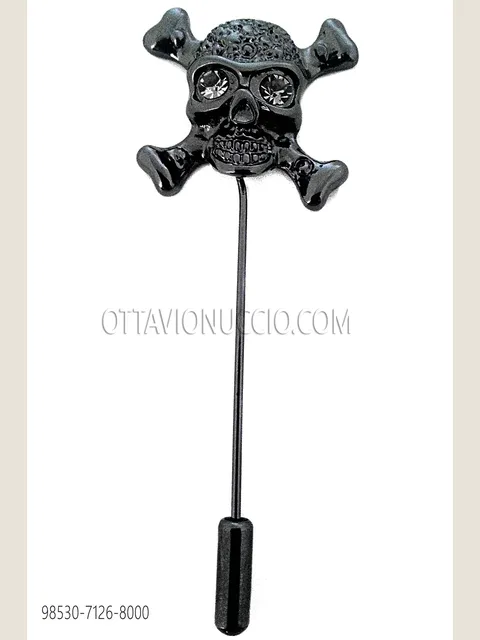 Black skull tie pin