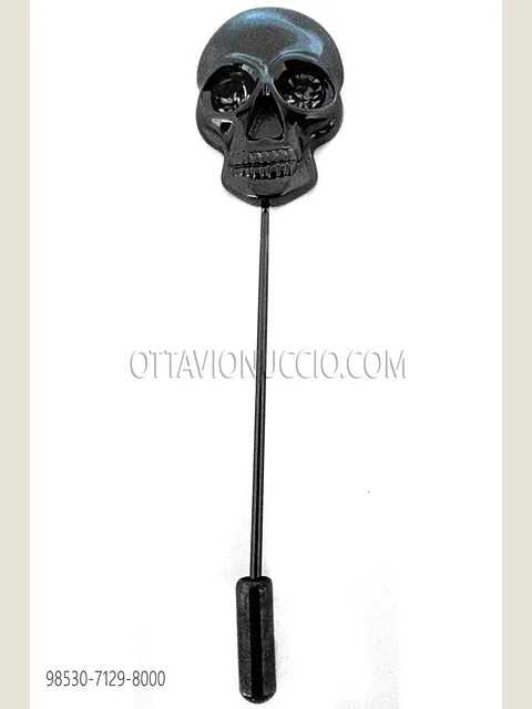Black skull stickpin with bones