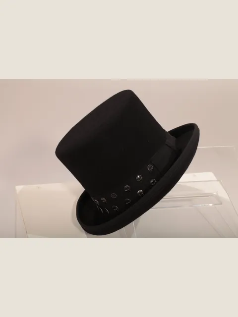 Top Hat with Skull Appliqué