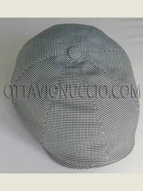 Hound's-tooth flat cap