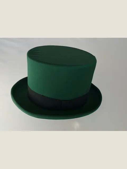 Green wool blend top hat