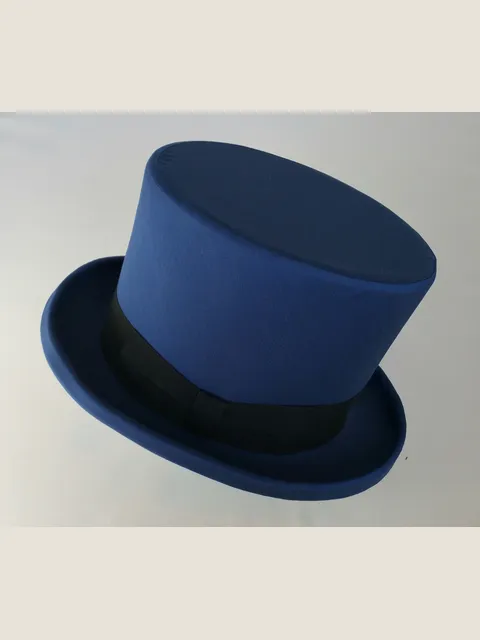 Royal blue wool blend top hat