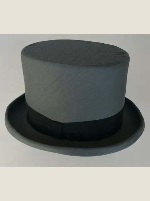 Grey wool blend top hat