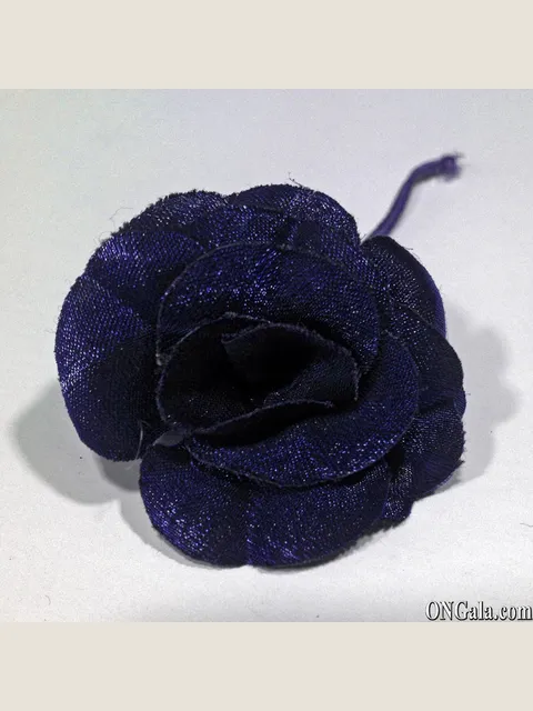 Flower in ink blue lurex