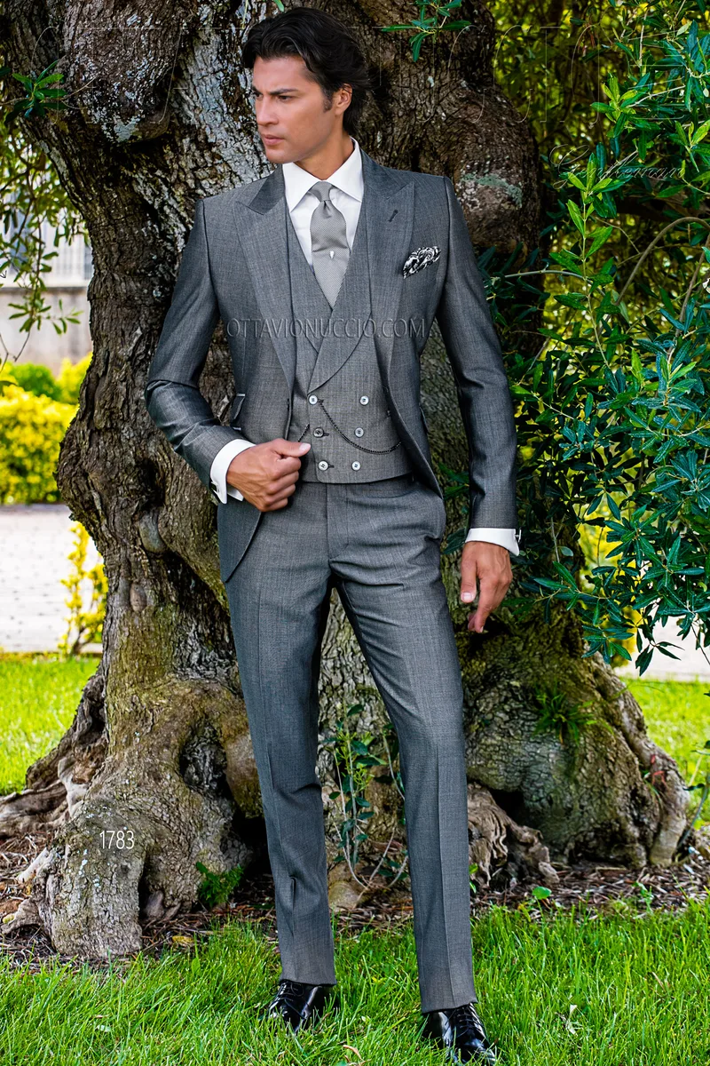 Casual Herren-Hochzeitsanzug in Mittelgrau 1