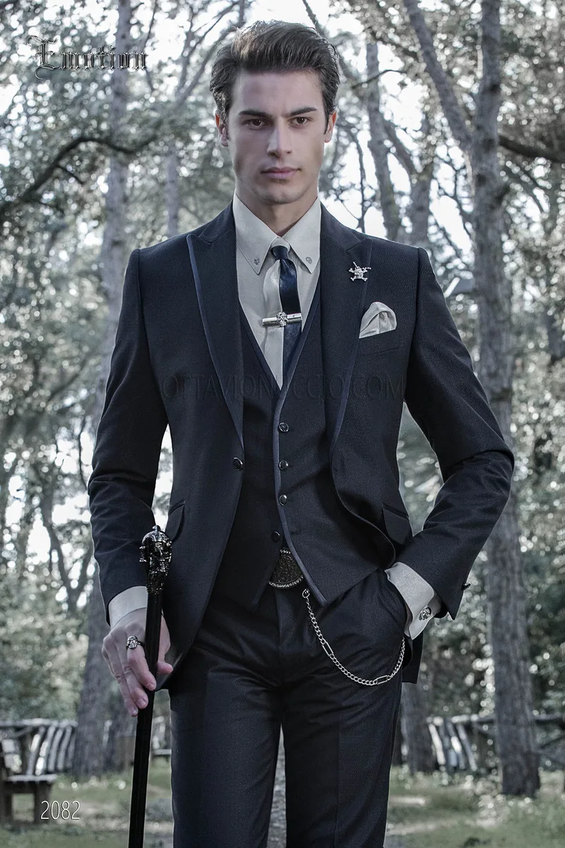 Men's blue formal suit for the groom 1