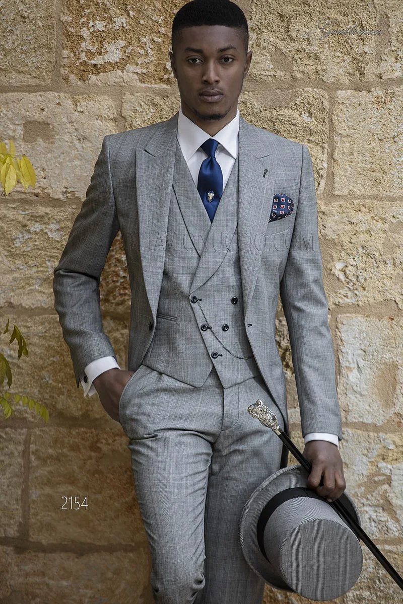 Costume homme prince de galles gris de marié 1