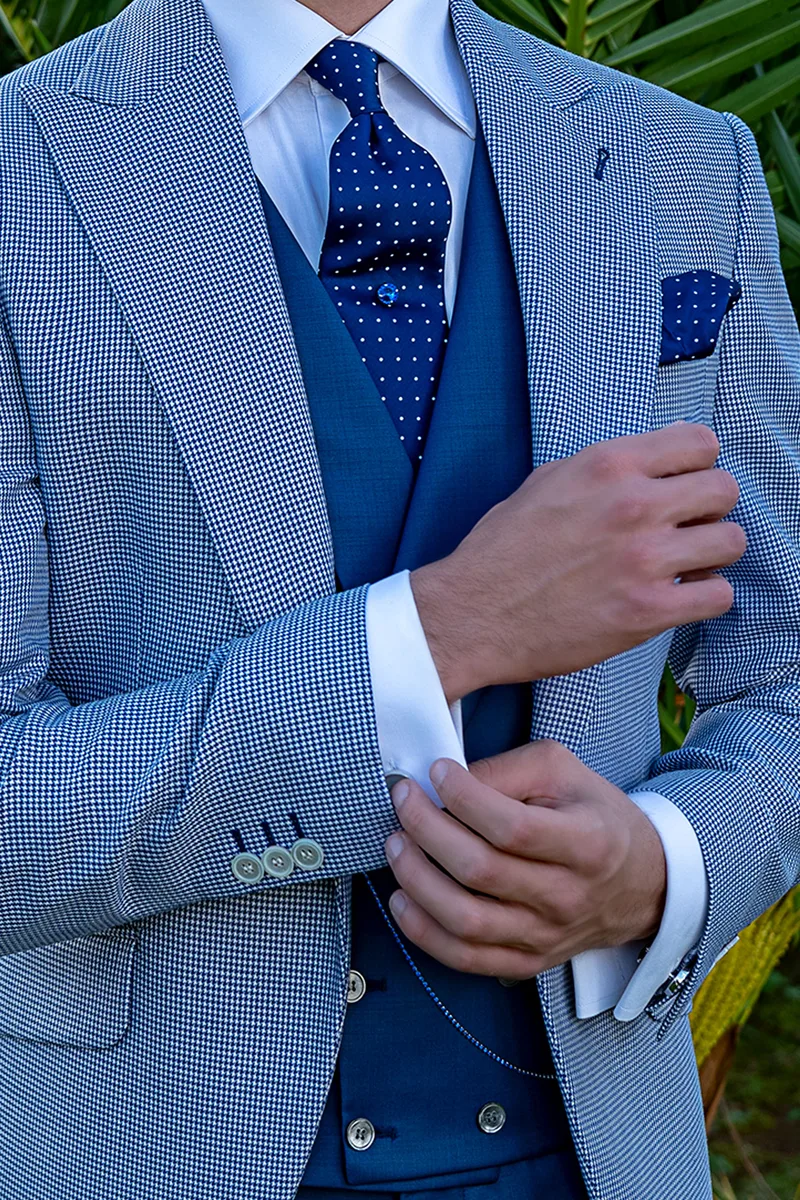 Gilet doppiopetto sciallato blu royal