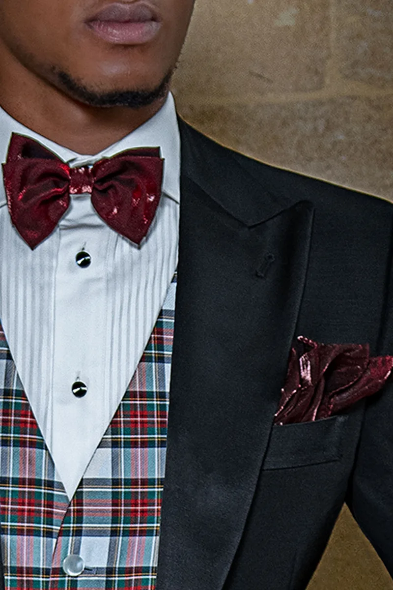 Papillon e Fazzoletto in lurex rosso