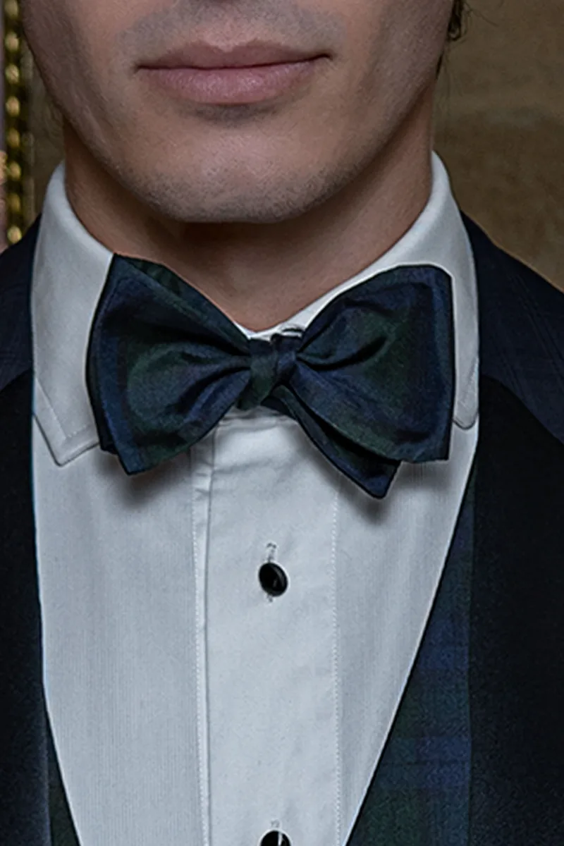 Men's blue checked red carpet tuxedo suit 2
