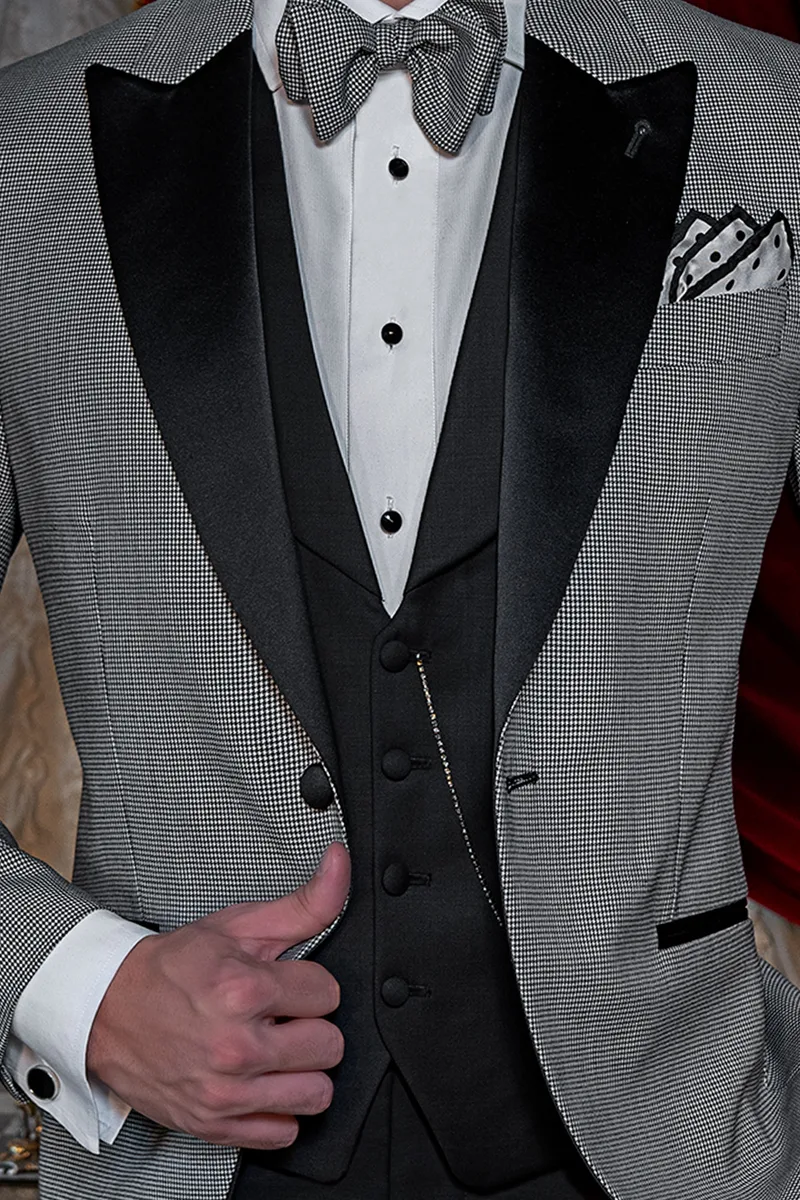 Gilet sciallato misto lana nero