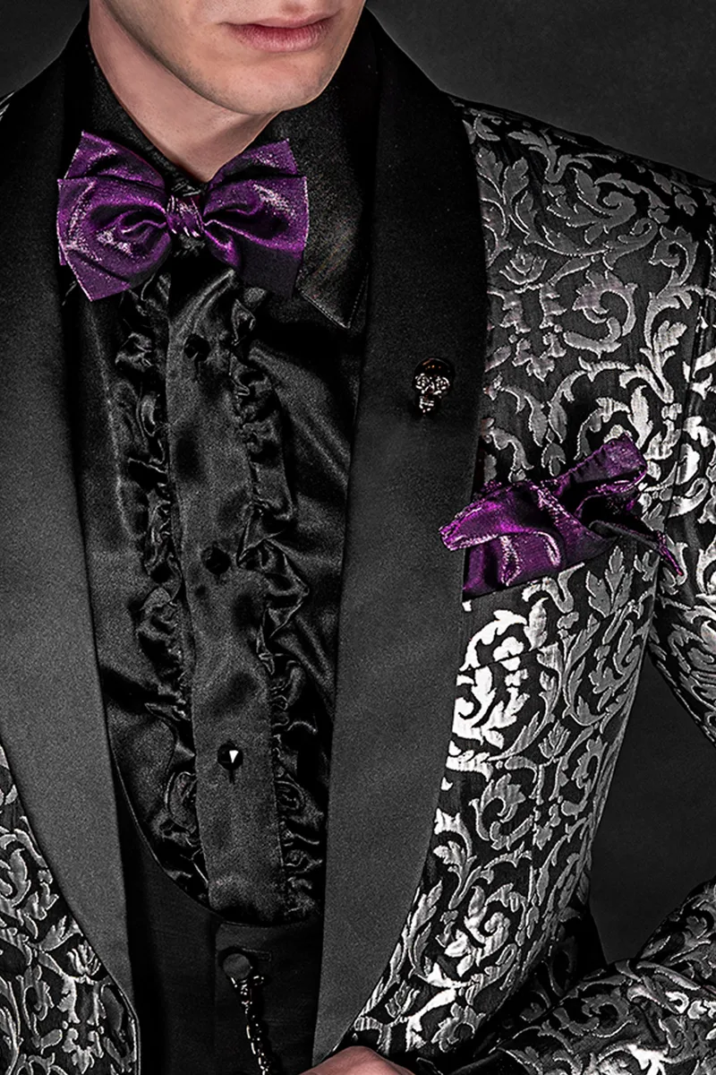 Papillon e Fazzoletto in lurex fucsia