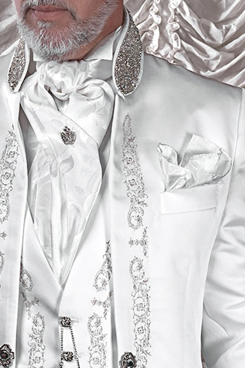 Foulard e Fazzoletto in raso jacquard bianco