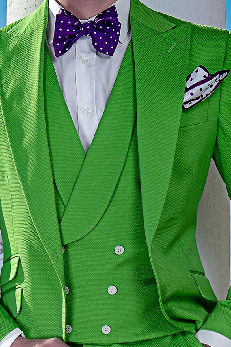 Gilet doppiopetto in piquet di cotone verde