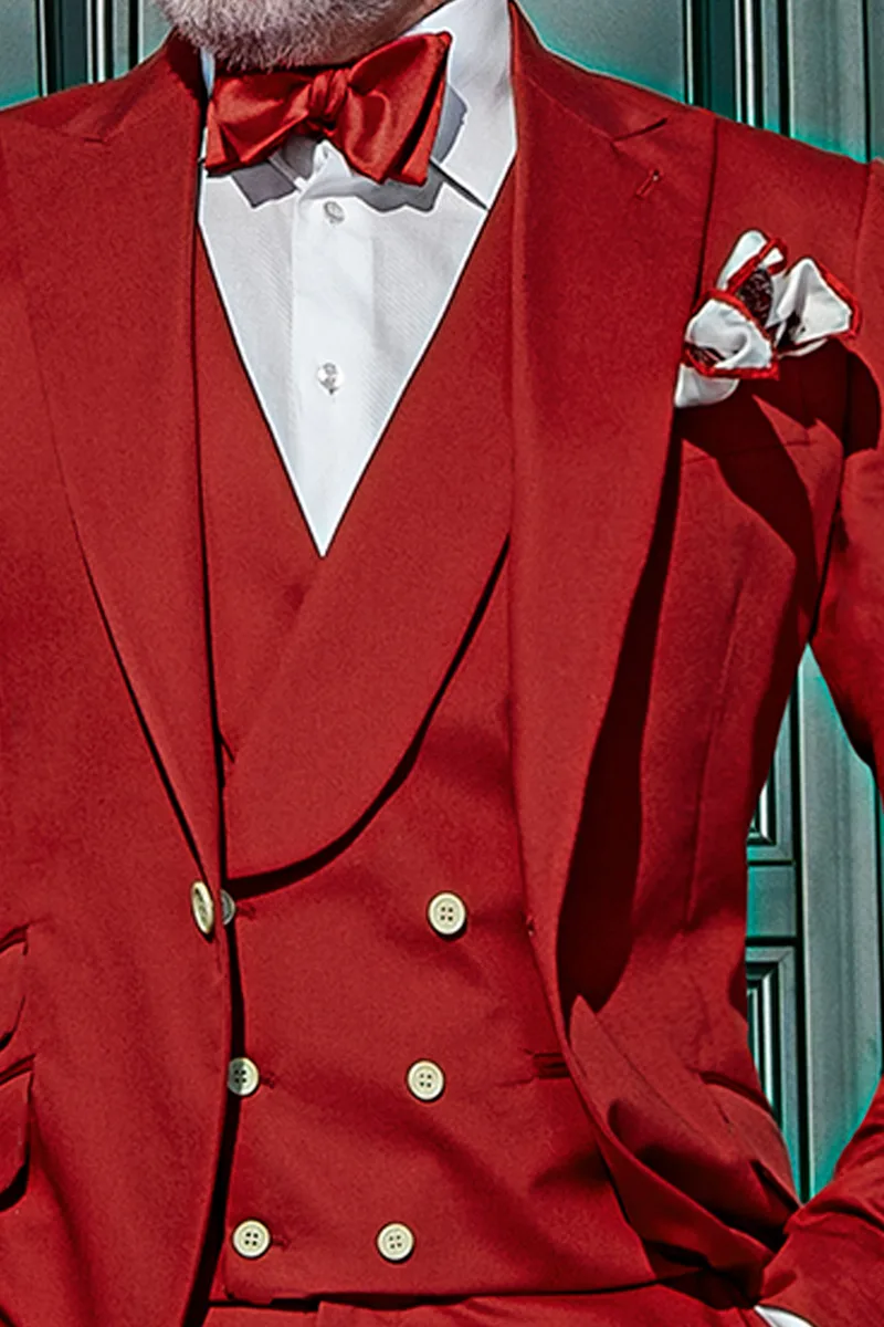 Gilet doppiopetto in cotone rosso