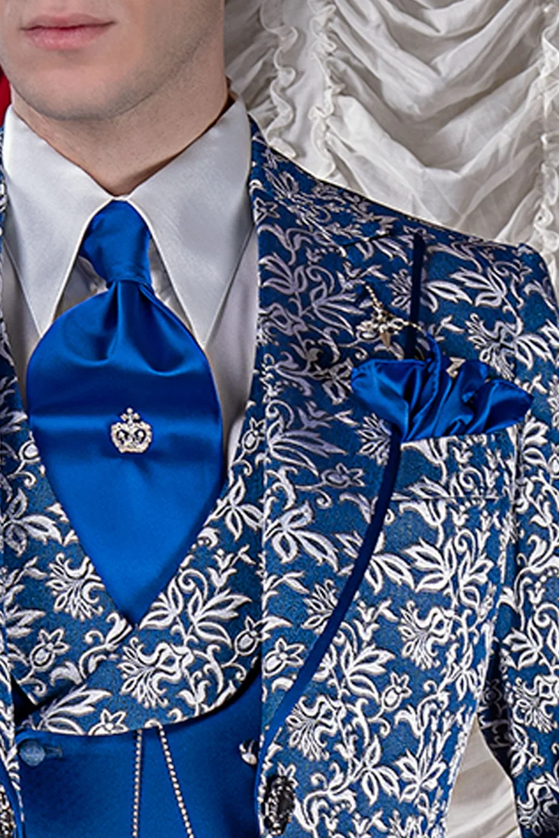 Cravattone da annodare in raso blu china