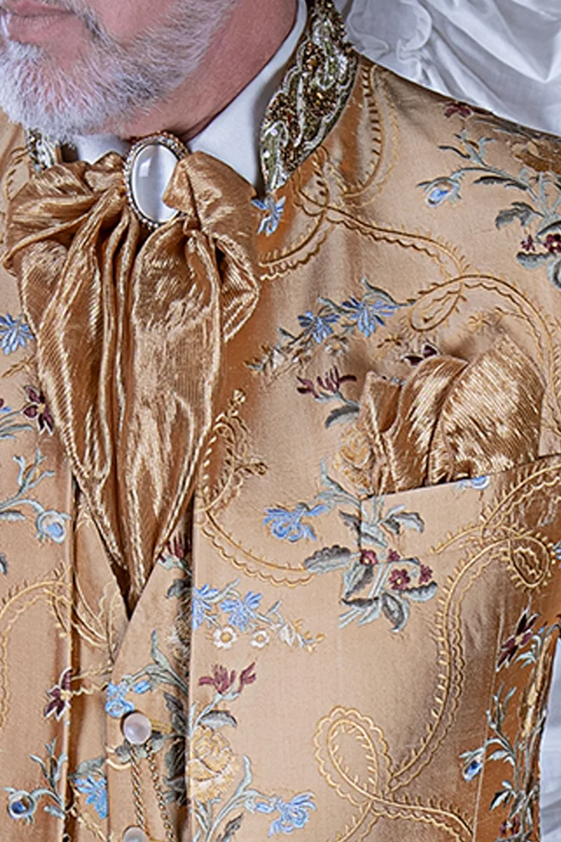 Plastron annodato in pizzo oro