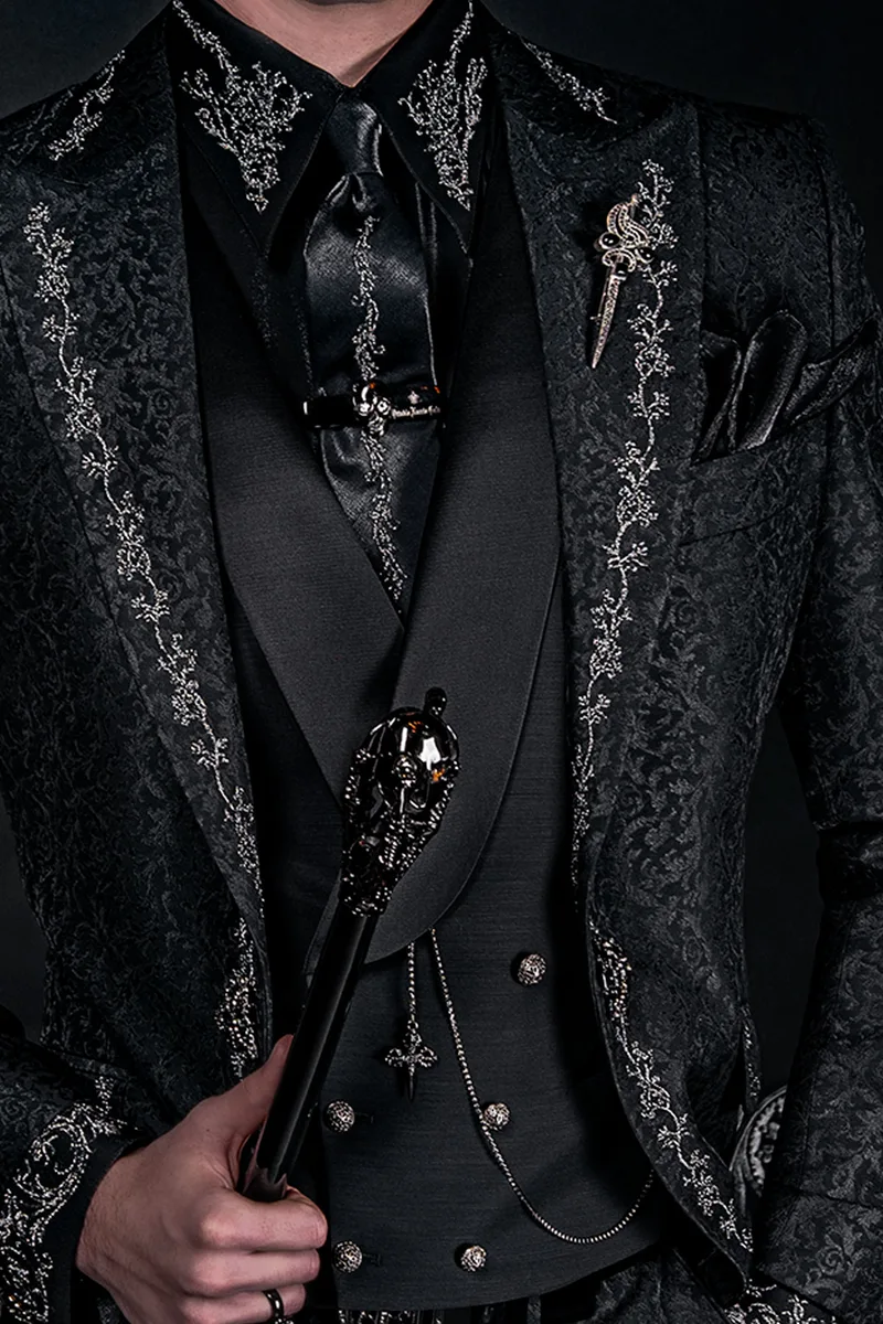 Gilet doppiopetto sciallato nero