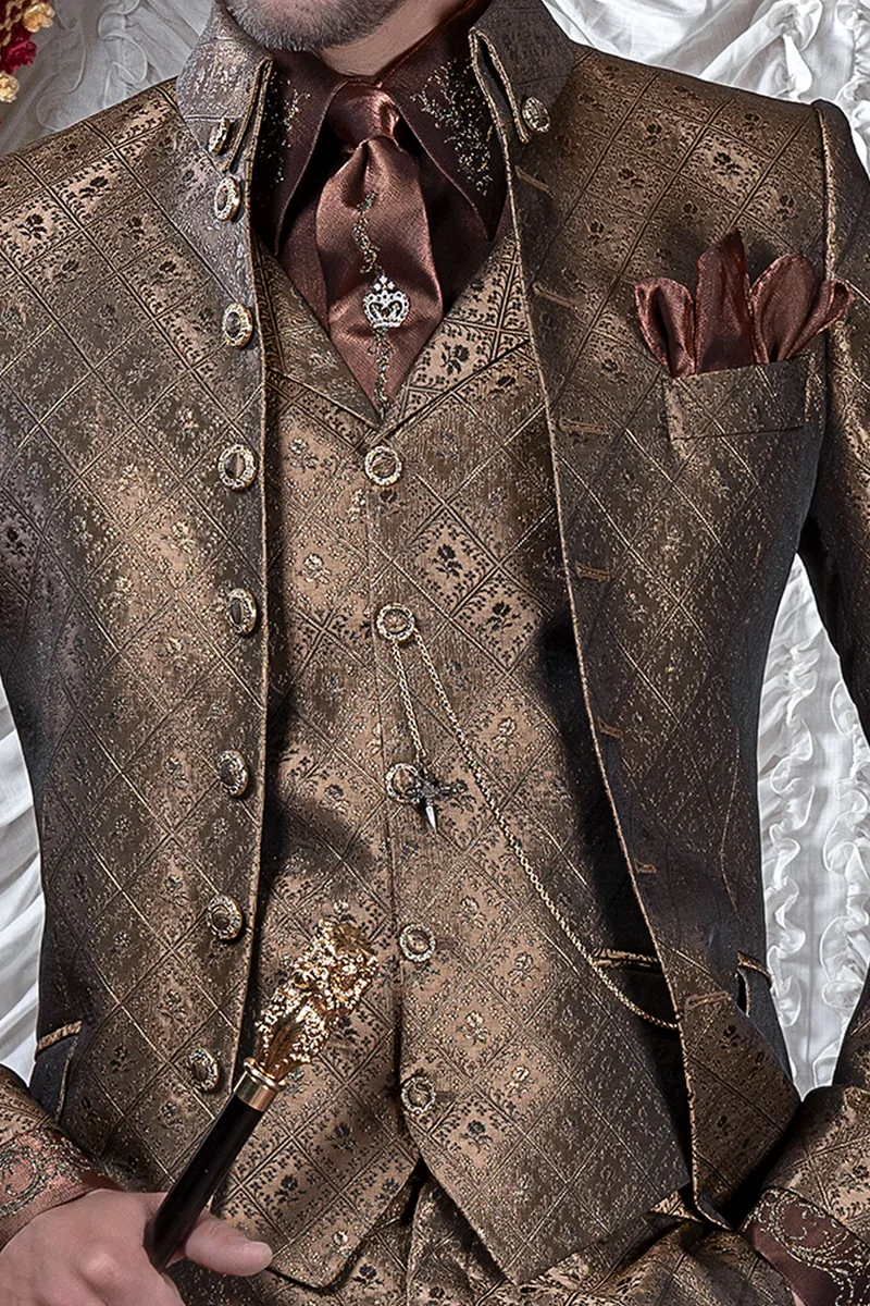 Gilet broccato oro