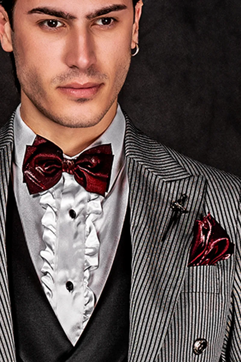 Papillon e Fazzoletto in lurex rosso