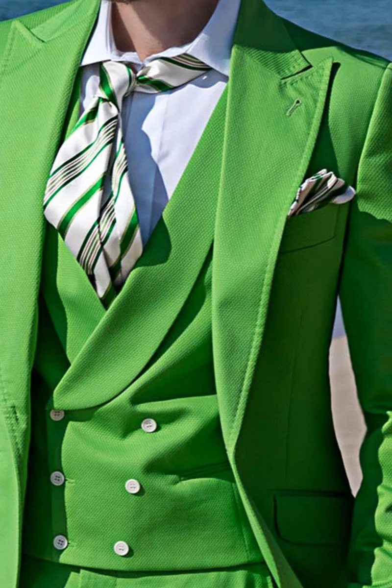 Gilet doppiopetto in piquet di cotone verde