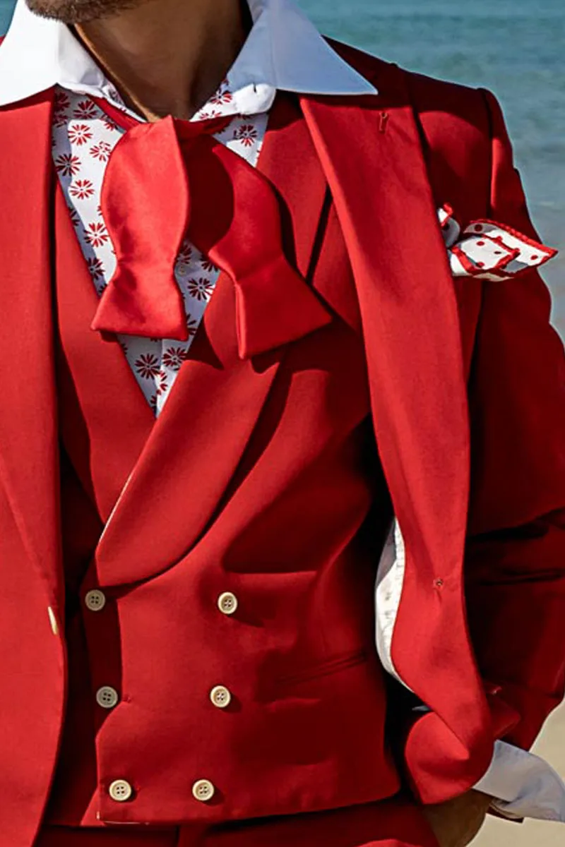 Gilet doppiopetto in cotone rosso