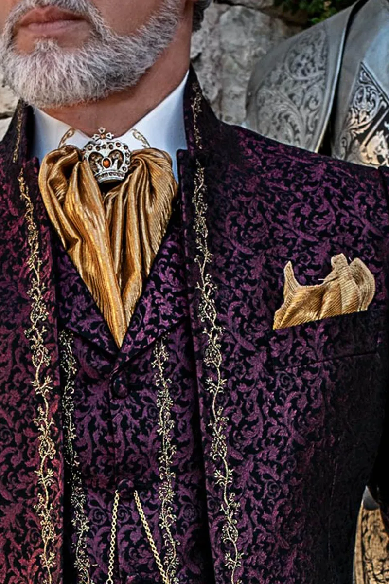 Plastron annodato oro con fazzoletto