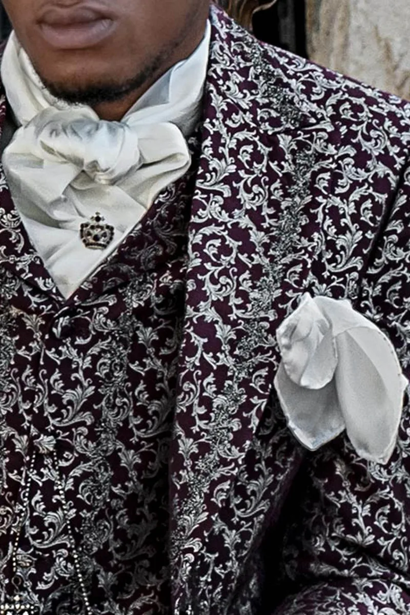 Foulard e Fazzoletto in raso jacquard bianco